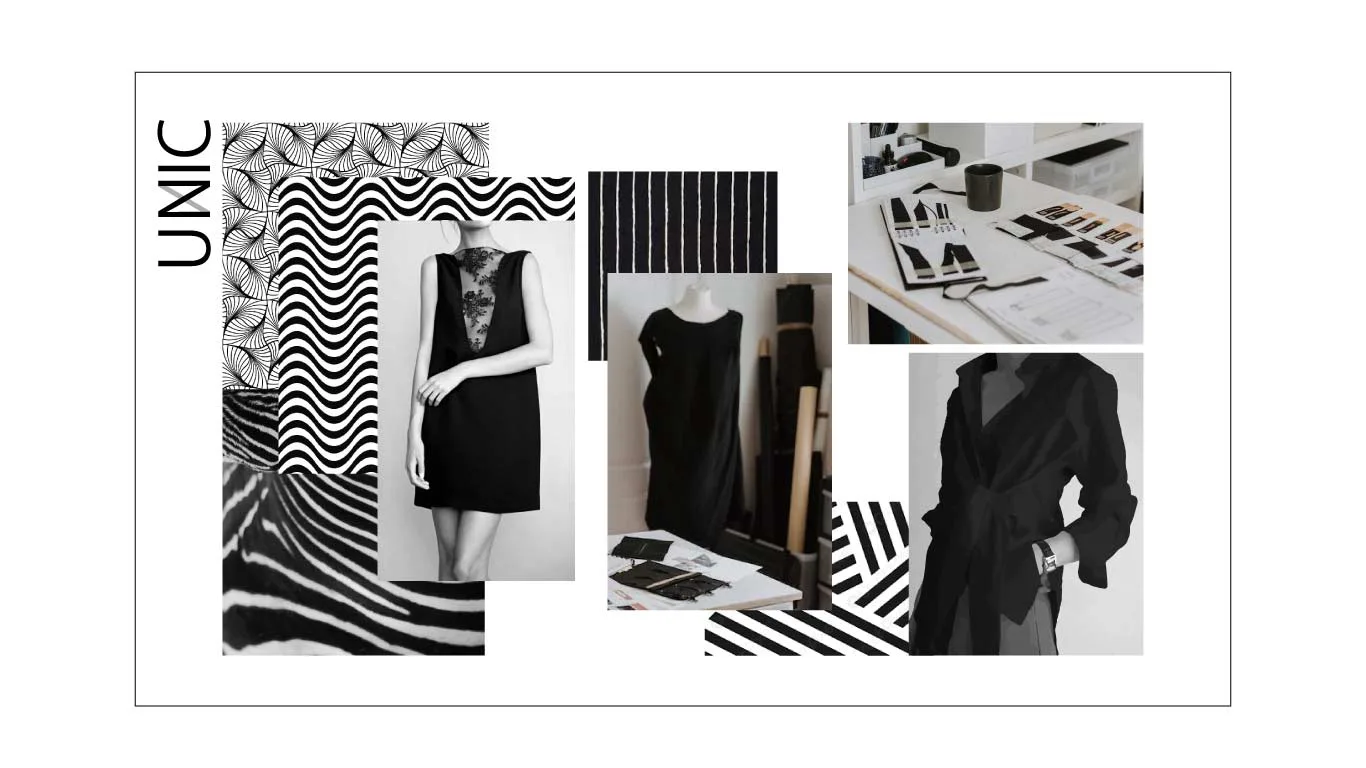 Réalisation du Moodboard de la marque de vêtements femme "UNIC".